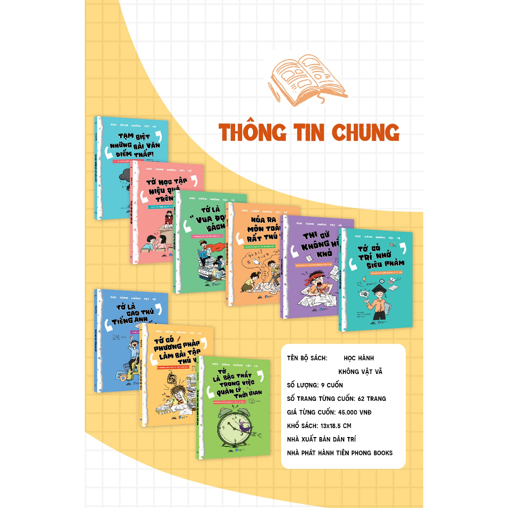 Sách - Trọn Bộ 9 Cuốn Học Hành Không Vật Vã - Phương Pháp Học Tập Hiểu Quả Cho Trẻ
