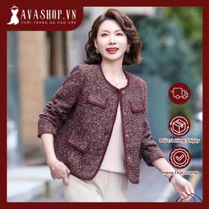 Áo Khoác Dạ Tweed Mùa Xuân Trẻ Trung Lịch Sự Cho Nữ Trung Niên AD56