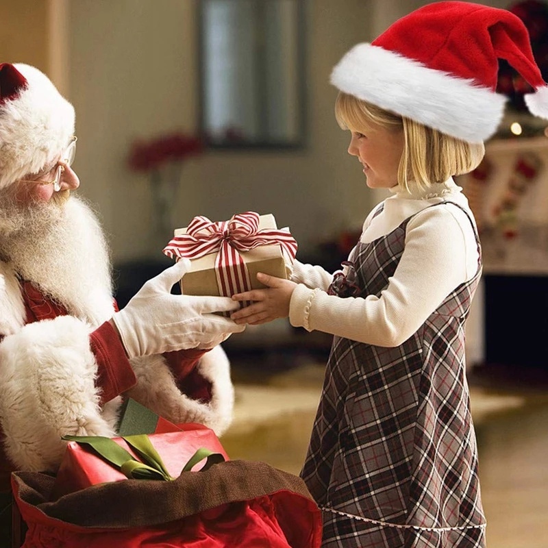 Mũ Ông Già Noel Giữ Ấm Mùa Đông Cho Người Lớn Và Trẻ Em, Mũ Giáng Sinh Bằng Vải Lông Cao Cấp