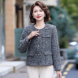 Áo Khoác Dạ Tweed Mùa Xuân Trẻ Trung Lịch Sự Cho Nữ Trung Niên AD56