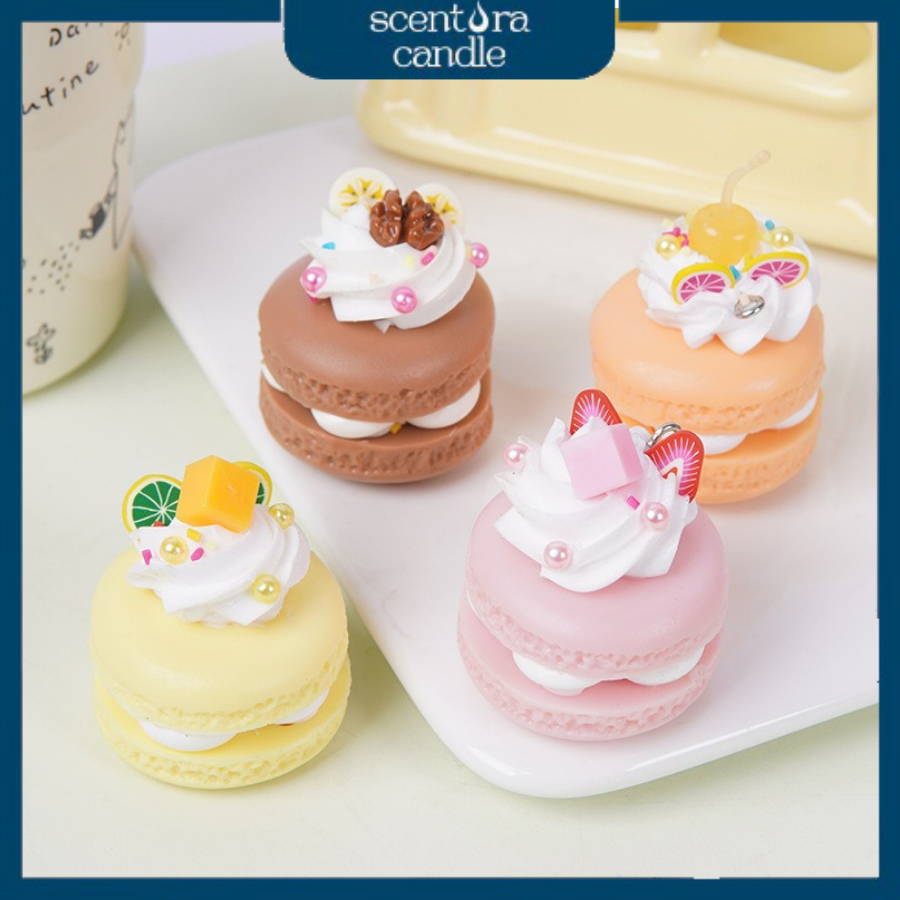 Nến Thơm Hình Bánh Macaron Scentora Candle, Trang Trí Decor Phòng, Quà Tặng Ý Nghĩa (màu random)