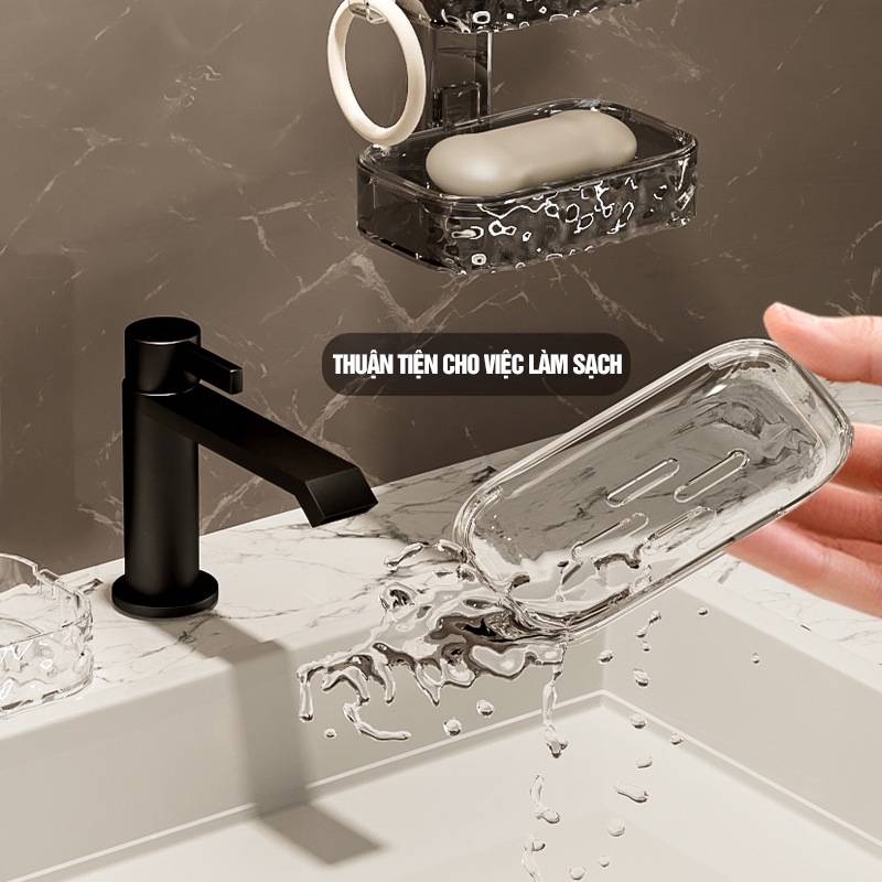 Kaleis Khay Xà Phòng Thông Minh Có Đế Hứng Nước – Thiết Kế Dán Tường Tiện Lợi, Giúp Xà Phòng Luôn Khô Ráo