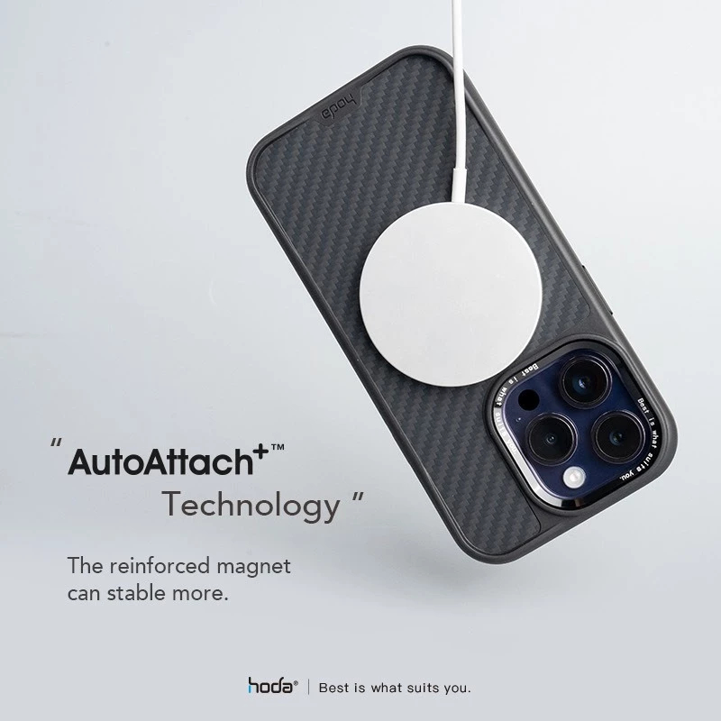 [ Chống Sốc ] Ốp Hoda Diverse KevLar/Walnut Gỗ Óc Chó  Case Military Chống Sốc Tích Hợp Sạc Từ Tính cho iP 17 Pro Max