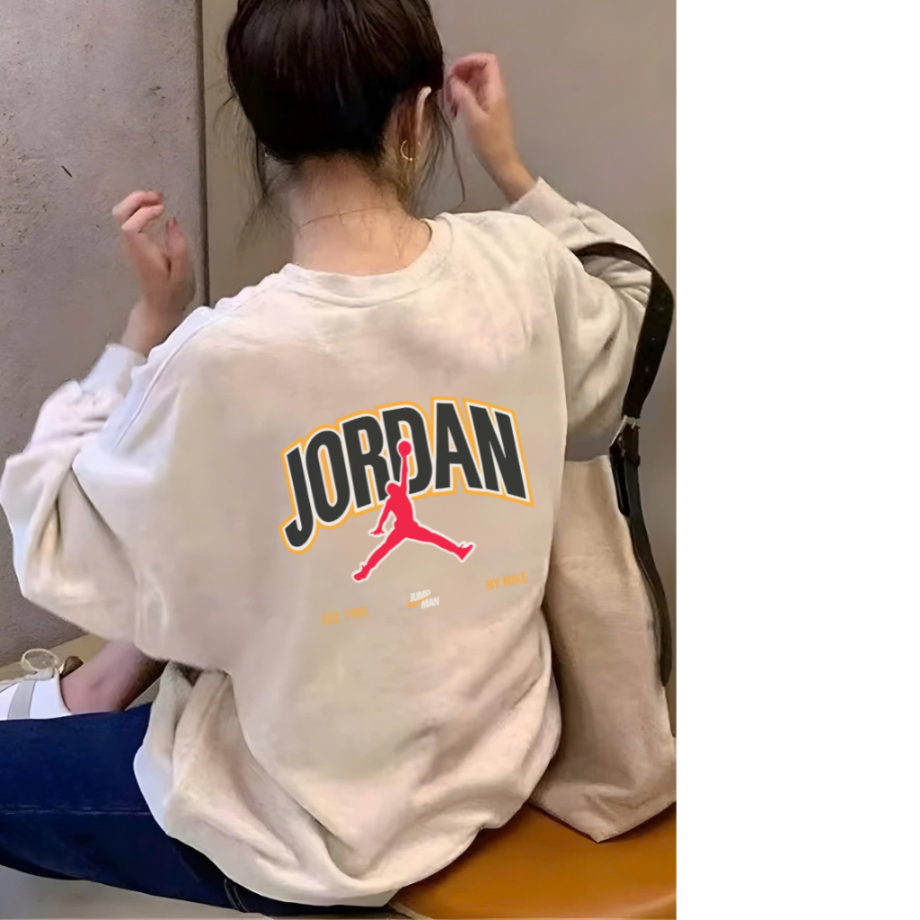 Áo Nỉ Dài Tay JordanAir Form Châu Âu Dáng Rông Chất Liệu Nỉ Chân Cua Cao Cấp Mềm Mịn Hình In Chống Bong Chóc