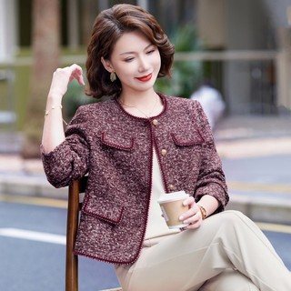 Áo Khoác Dạ Tweed Mùa Xuân Trẻ Trung Lịch Sự Cho Nữ Trung Niên AD56