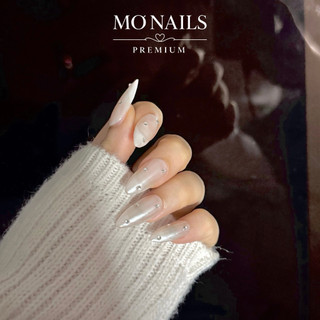 Nailbox Thiết Kế, Móng Úp, Móng Tay Giả Thạch Trong Fench Gạo Đính Đá Tráng Gương Sang Trọng P23
