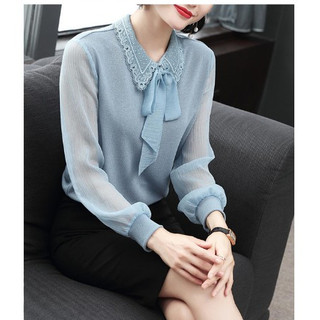 (THANH LÝ LẺ SIZE) Áo Thun Nữ Cổ Ren Thắt Nơ Công Sở Thanh Lịch SM01