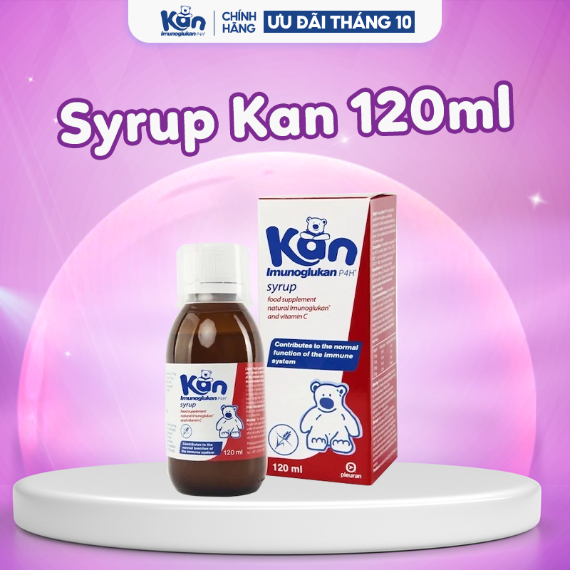 Siro Kan ImunoGlukan hỗ trợ miễn dịch nâng cao sức đề kháng cho bé - chai 120ml