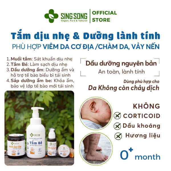 Sáp Dưỡng Ẩm Singsong, 100% không Corticoid, hỗ trợ Viêm Da Cơ Địa, Vảy Nến, Eczema, Lang Ben - 20gr