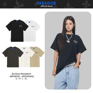 Áo thun oversize ARTISTIC TEE Cotton Màu Đen, Kem, Trắng PARADOX AT5V0303