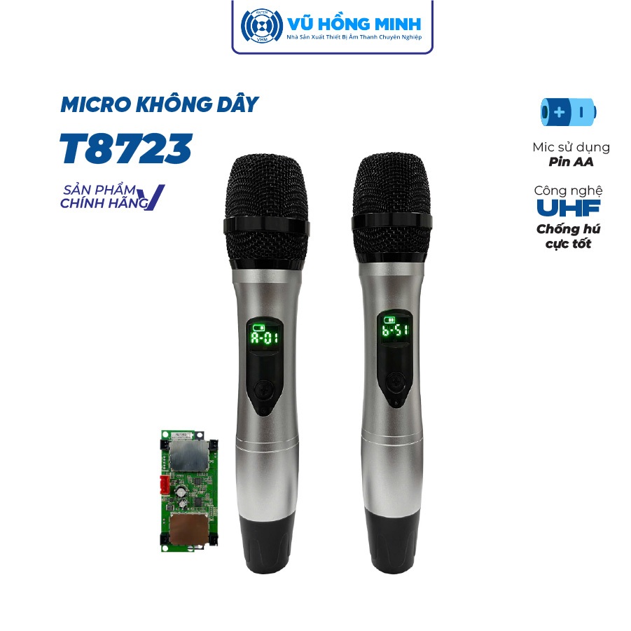 Micro Loa Kéo Không Dây T8723 Vũ Hồng Minh | UHF chống hú chuyên nghiệp ...