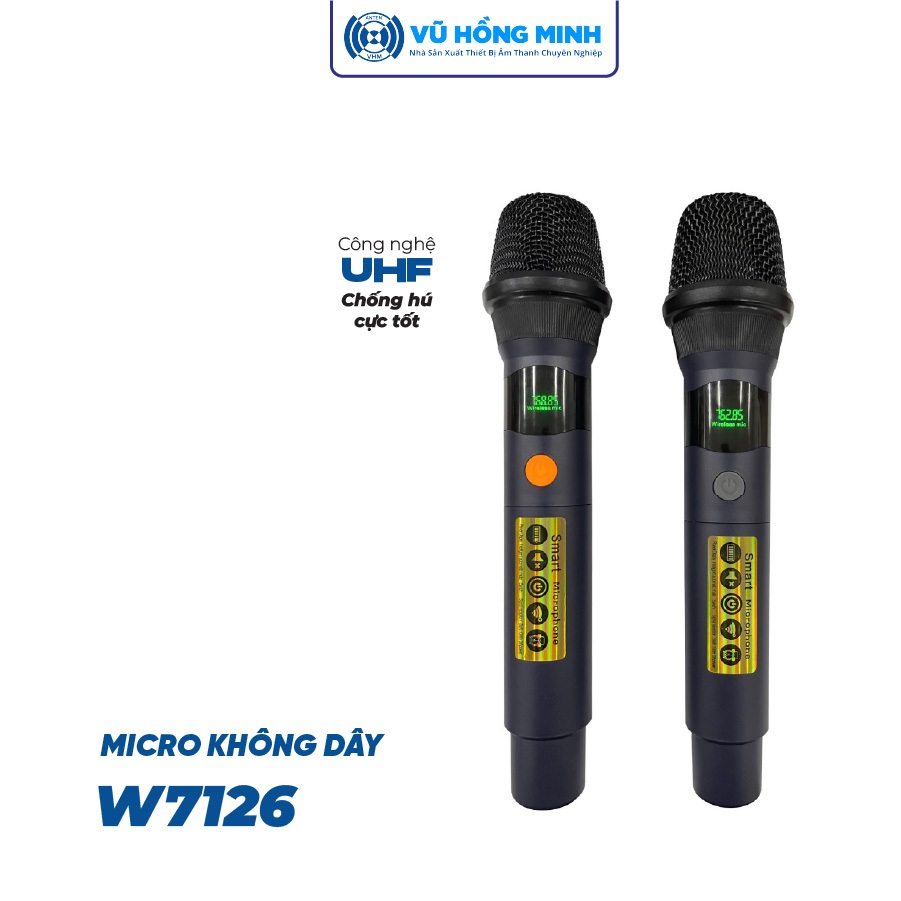 Micro Loa Kéo Không Dây W7126 Vũ Hồng Minh | UHF chống hú chuyên nghiệp, Micro Du Lịch, Giảng Dạy