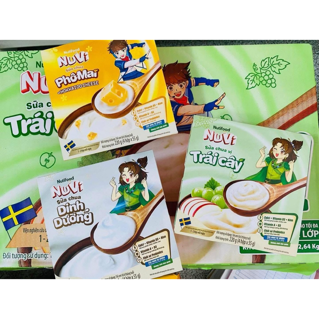 Combo 3 lốc Sữa chua Nuvi đủ vị