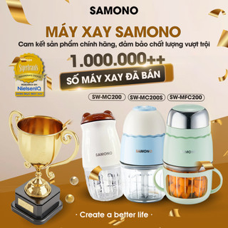 Máy xay thực phẩm mini đa năng Samono SW-MC200, 6 lưỡi dao, dung tích 300ml, 200W, xay nhuyễn cho bé hình gấu bear