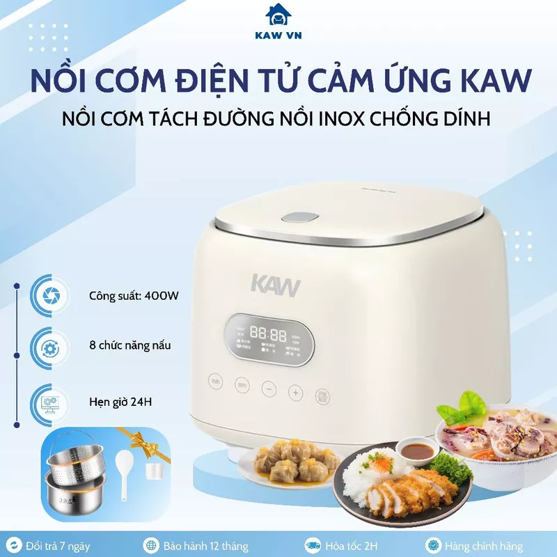 Nồi cơm cảm ứng giảm đường đa năng KAW công suất 400W sử dụng dễ dàng 8 chế độ nấu BẢO HÀNH 12 Tháng — ảnh 1