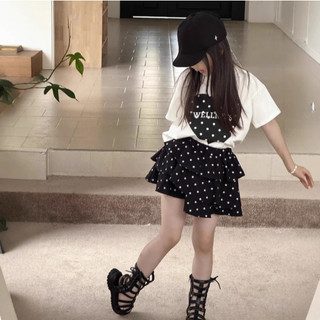 [B&G] Sét váy Áo thun form rộng phối chân váy chấm bi tầng bồng bềnh, bé gái đi học đi chơi đều xinh