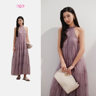 Đầm OLV maxi cổ yếm sang trọng Amalie phù hợp đi tiệc đi du lịch mua hè đi biển