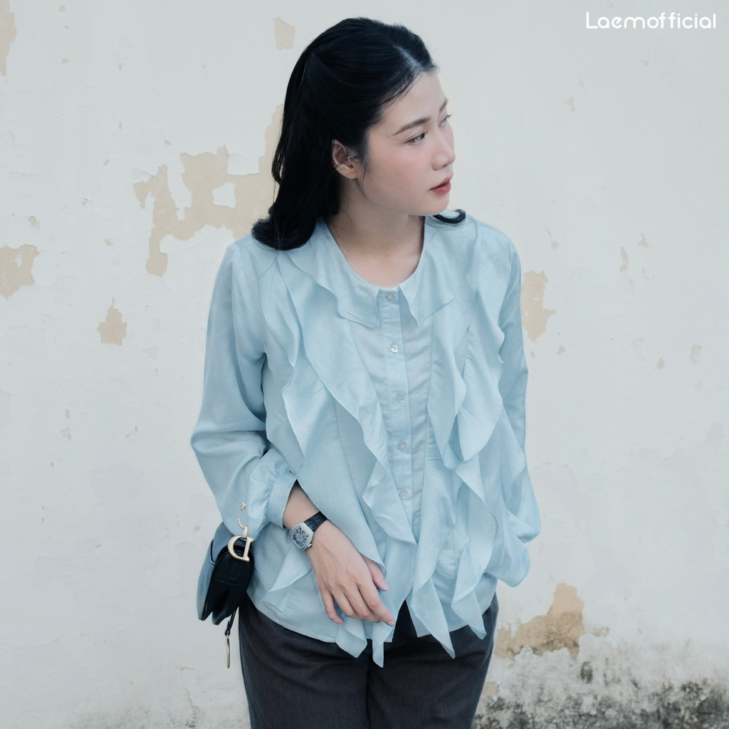 LÀ EM Áo Nabi - Áo sơ mi bèo chất liệu tơ lông cừu mềm mịn cho phong cách thanh lịch