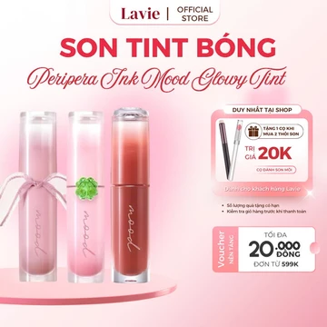 Son Tint Bóng Peripera Ink Mood Glowy Tint 4g son bóng nhẹ, bám màu lâu