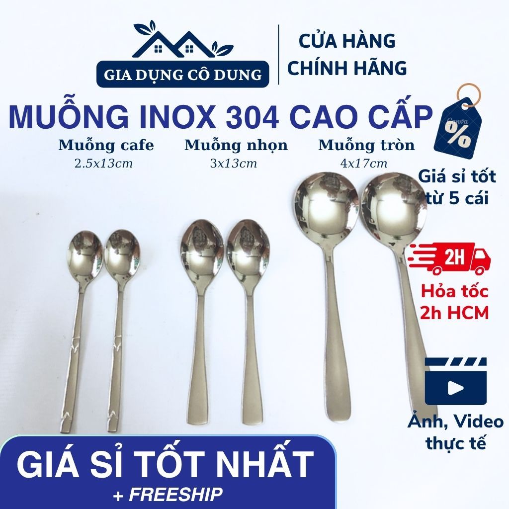 Muỗng Thìa Inox 304 Rehang Dày Xịn Cao Cấp (Muỗng Cà Phê Nhỏ, Muỗng Trà ...
