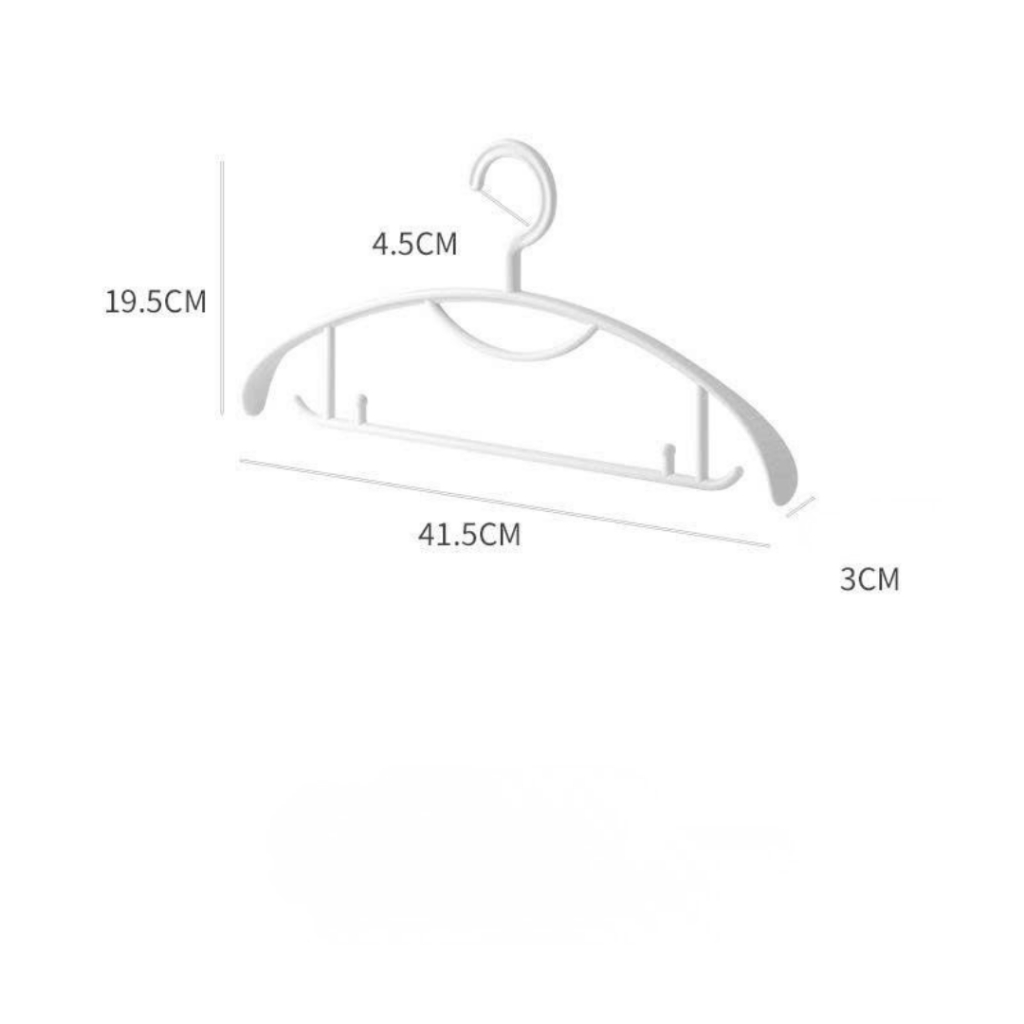 (TẶNG MÓC) Bộ 10 Móc Treo Quần Áo Nhựa Cao Cấp Bản Rộng Chống Trượt, Móc Treo Đồ Đa Năng Tiện Lợi