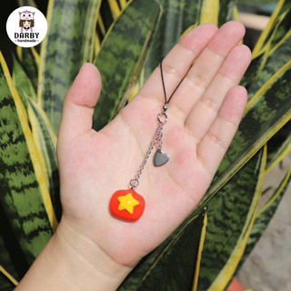 (Đồ Handmade) Dây treo điện thoại HÌNH LÁ CỜ VIỆT NAM - Thép không gỉ