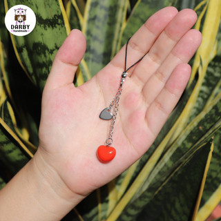 (Đồ Handmade) Dây treo điện thoại HÌNH LÁ CỜ VIỆT NAM - Thép không gỉ