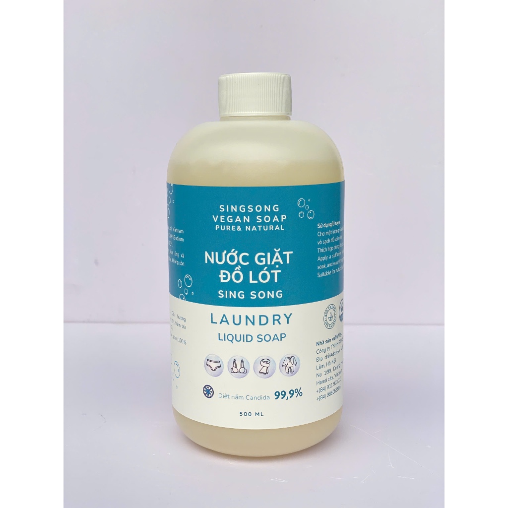 Nước Giặt Đồ Lót, Đồ Lụa SingSong. giặt tay, an toàn cho da - 500ml