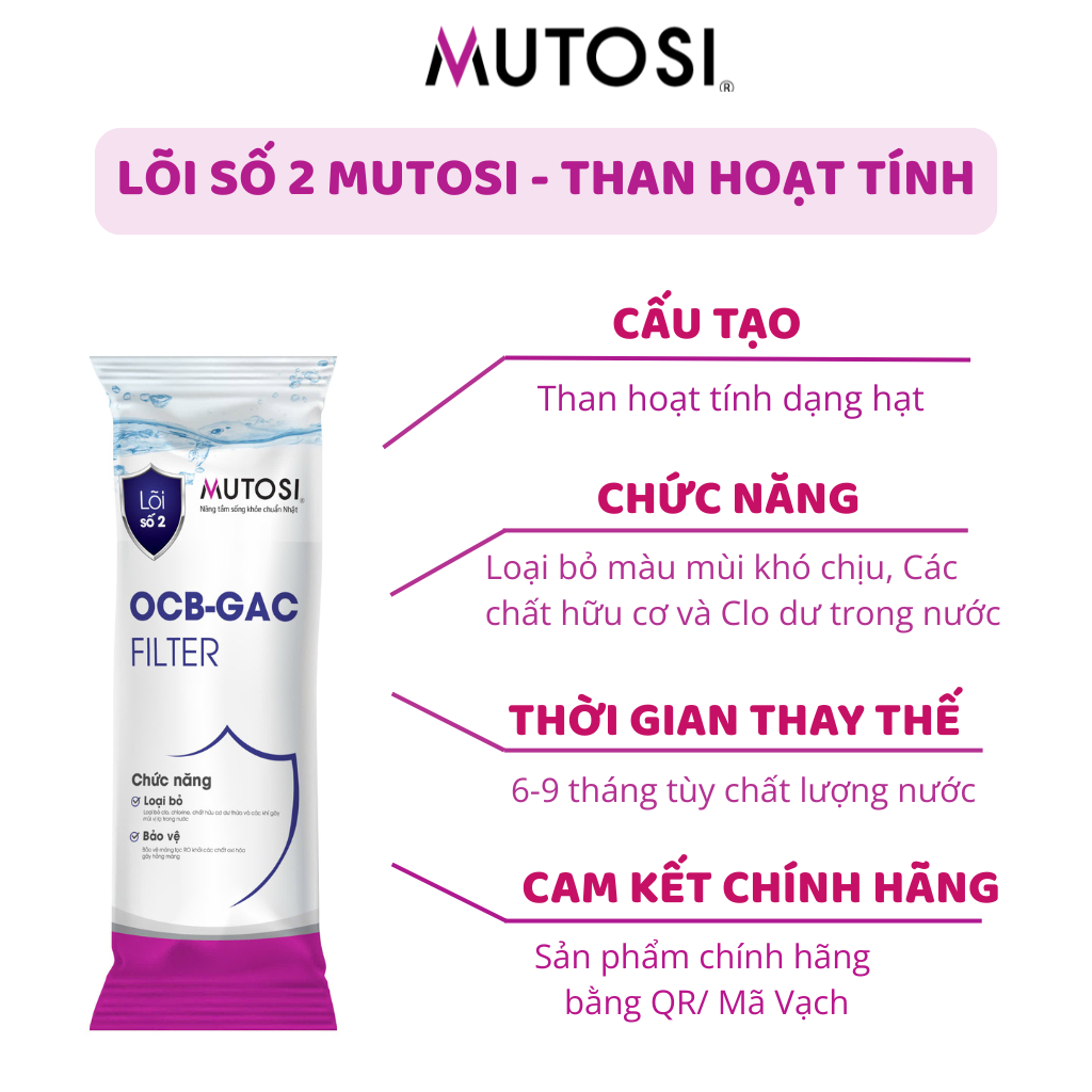 Combo 123 Lõi Lọc Nước Mutosi Giúp Loại Bỏ Các Tạp Chất Cặn Bẩn Chất Gây Mùi Dùng Cho Máy Lọc Nước RO Cốc10"