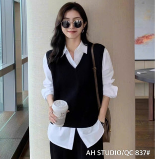 Áo Gile Len Nữ Cổ V Lông Thỏ Mềm Mịn Form Vừa 247store Thời Trang Thu Đông Hàn Quốc Gile837