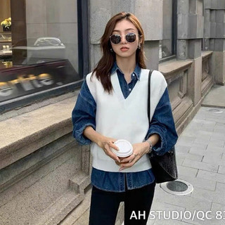 Áo Gile Len Nữ Cổ V Lông Thỏ Mềm Mịn Form Vừa 247store Thời Trang Thu Đông Hàn Quốc Gile837