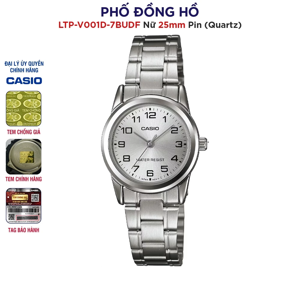 Đồng hồ nữ dây kim loại Casio Anh Khuê LTP-V001D-7BUDF