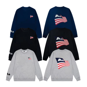 Áo Sweater Thêu Cờ Mỹ 2 Mặt Trước Sau Chất Nỉ 2 Da Cao Cấp Nam Nữ Hình Thêu Chắc Chắn Phong Cách Hàn Quốc