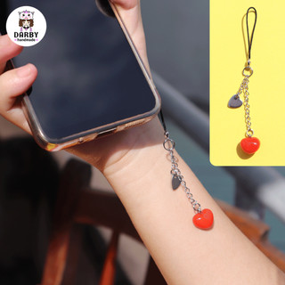 (Đồ Handmade) Dây treo điện thoại HÌNH LÁ CỜ VIỆT NAM - Thép không gỉ