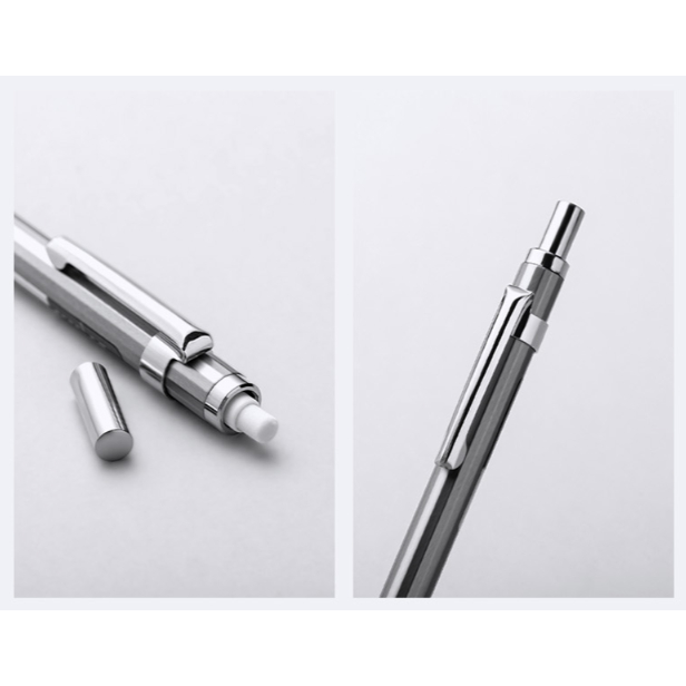 Bút Chì Kim Học Sinh Deli 0.5mm/0.7mm – Vỏ Kim Loại, Kèm Đầu Tẩy, Chống Gỉ
