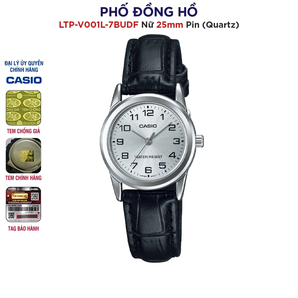 Đồng hồ nữ dây da Casio LTP-V001L-7BUDF chính hãng