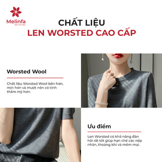 [LEN WORSTED CAO CẤP] Áo len cộc tay dệt kim mềm mịn không xù ấm áp thoáng khí mã VAA0622