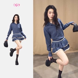 Đầm OLV dáng sơ mi tay dài bèo tầng trẻ trung phá cách Lillian phù hợp đi làm đi chơi