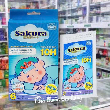 Miếng dán hạ sốt Sakura Nhất Nhất ,hỗ trợ làm mát, hạ nhiệt, giảm đau hộp 6 miếng dán