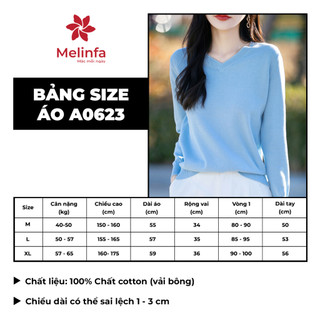 [COTTON DỆT KIM] Áo len cổ tim dài tay không xù vải len cao cấp mềm mại ấm áp thoáng khí mã VAA0623
