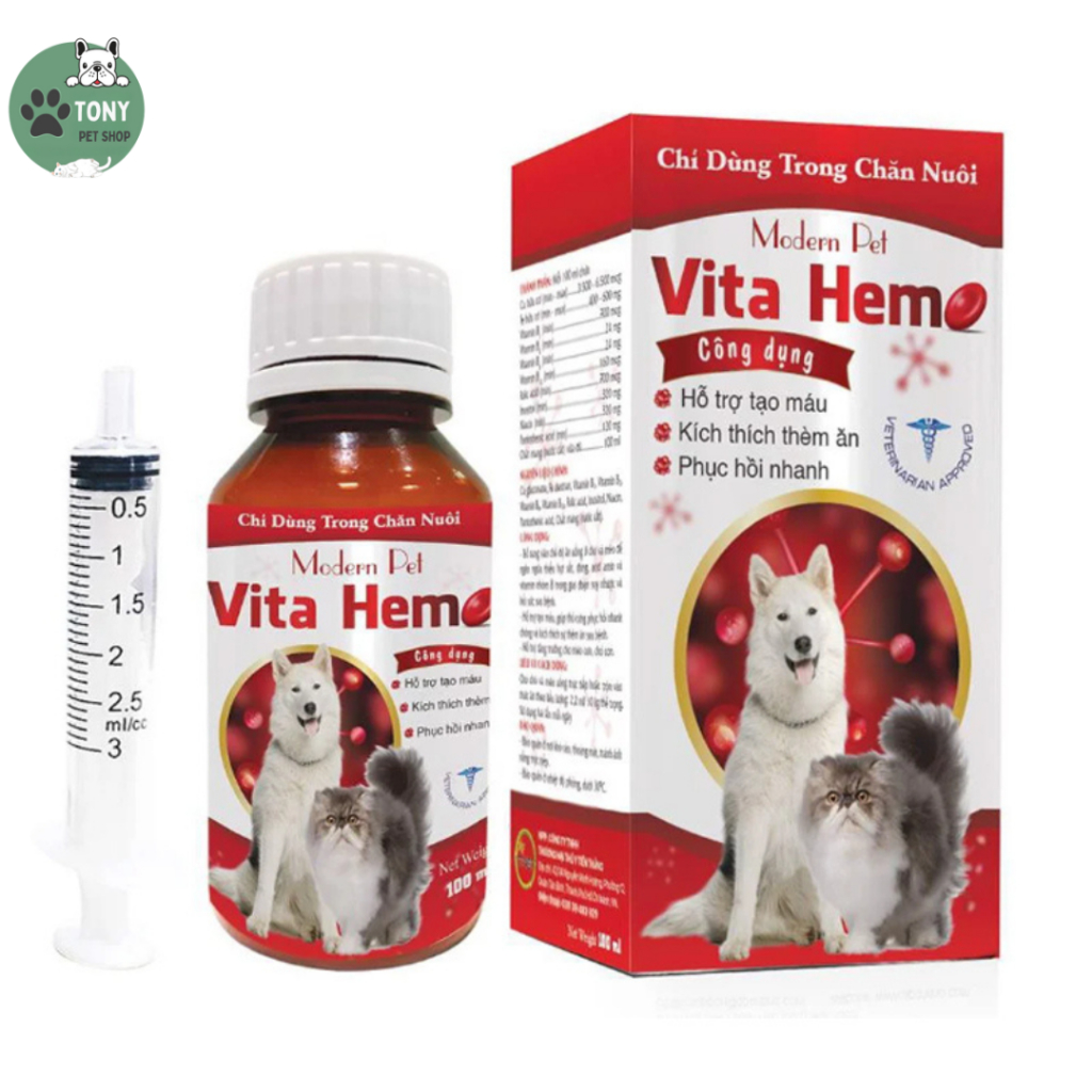 Bổ máu cho chó mèo Vitahem, combo 3 lọ nguyên 100ml