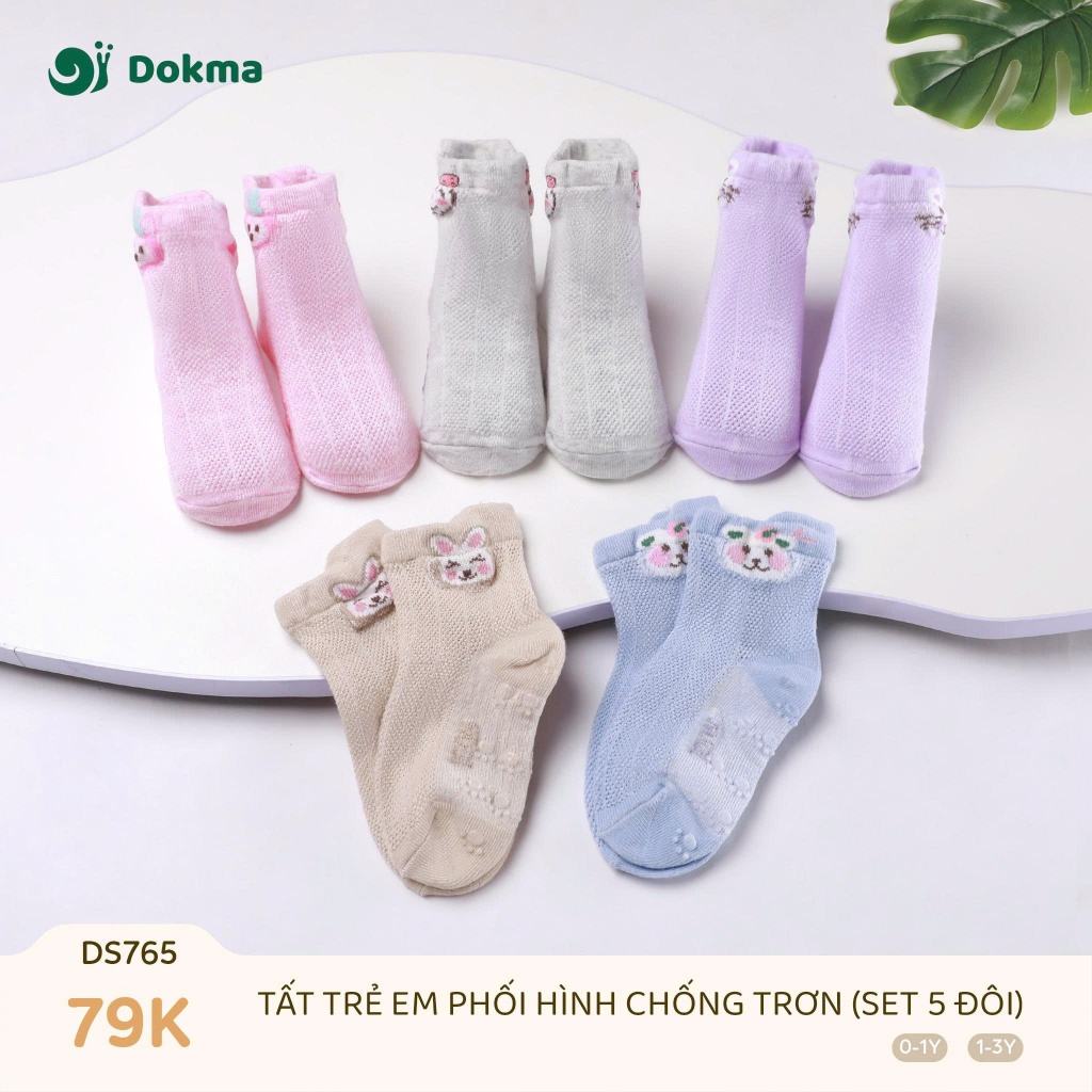 (0-5Y) Set 5 Đôi Tất Dokma Đáng Yêu Bé Trai, Bé Gái DS669 DS670 DS765