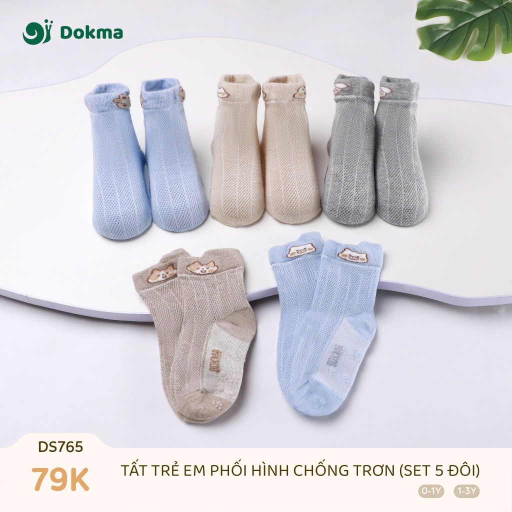 (0-5Y) Set 5 Đôi Tất Dokma Đáng Yêu Bé Trai, Bé Gái DS669 DS670 DS765