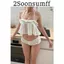 2Soonsumff Set 2 món yếm buộc dây cổ bèo viền ren xòe kèm quần lót lưng chun sexy cá tính cho nữ
