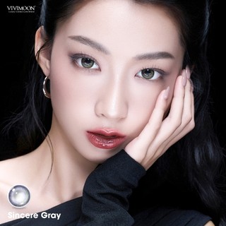 01 Chiếc Kính áp tròng VIVIMOON lens khóa ẩm 1 ngày màu xám tro pha ánh xanh Sincere Gray (1 bên mắt,x2 để đặt 1 đôi)