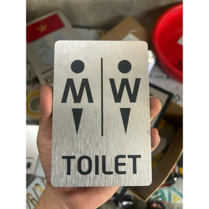 Bảng WC dán cửa nhận biết phòng vệ sinh Nam Nữ