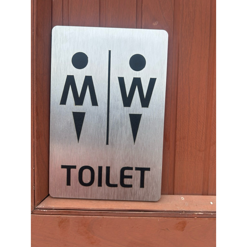 Bảng WC dán cửa nhận biết phòng vệ sinh Nam Nữ