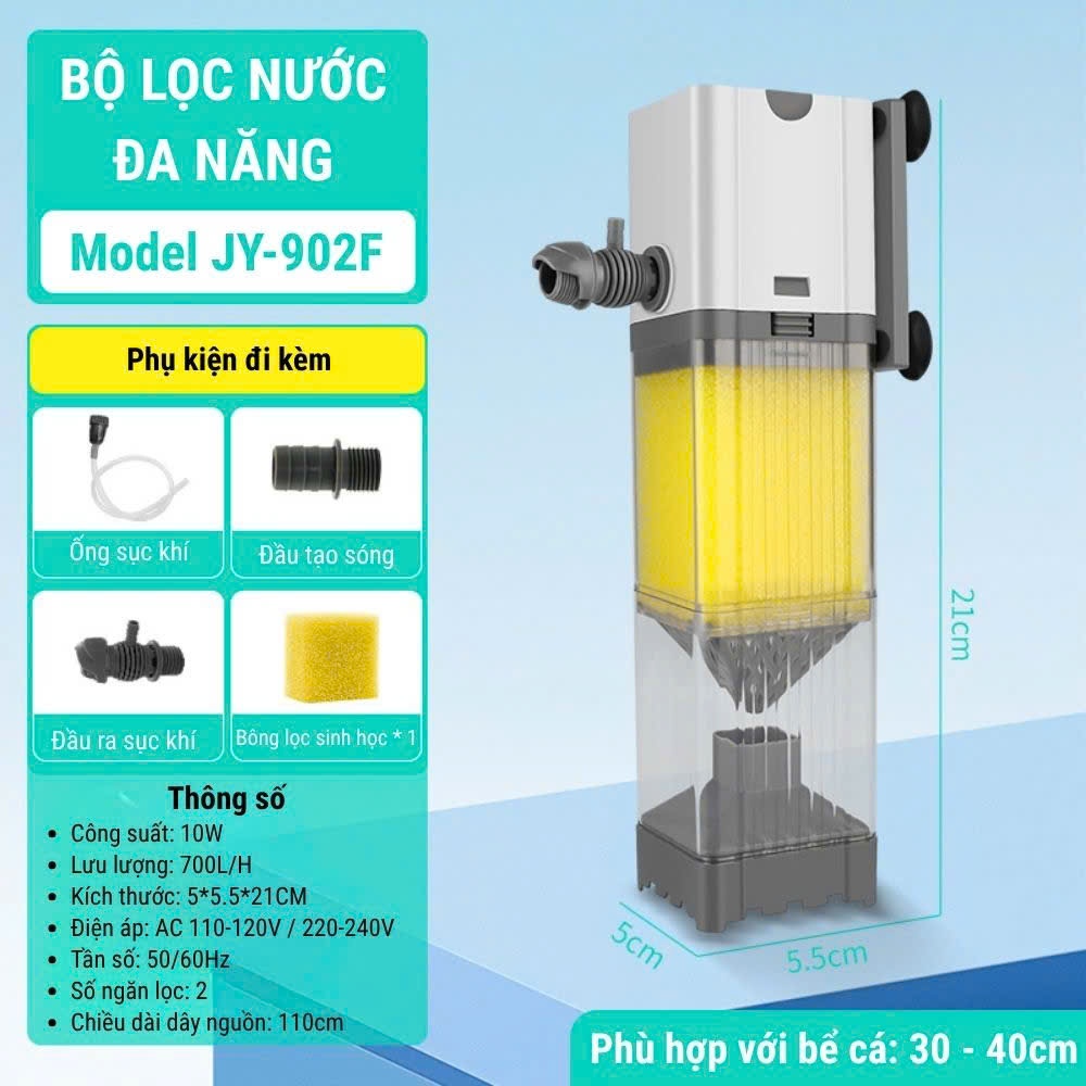 Lọc Hút Đáy Vuông JINGYE  - Lọc Nước Đa Năng , Làm Sạch Cho Bể Cá , Hút Cặn Hiệu Quả