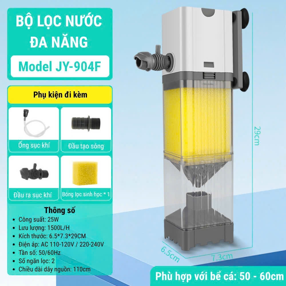 Lọc Hút Đáy Vuông JINGYE  - Lọc Nước Đa Năng , Làm Sạch Cho Bể Cá , Hút Cặn Hiệu Quả