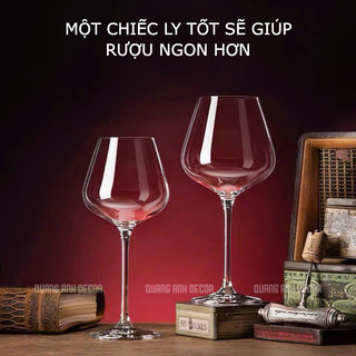 Ly Vang Thuỷ Tinh Pha Lê Cao Cấp | Ly Uống Rượu Vang 450ml | Bình Thở, Decanter Thiên Nga 1500ml